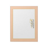 Personalisiertes Monogramm Pfirsich Gold Schwarz S Notizblock (Rotiert)