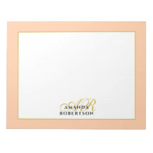 Personalisiertes Monogramm Pfirsich Gold Schwarz S