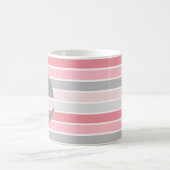 Personalisiertes Monogramm "Pink-Farbtöne" gestric Kaffeetasse (Mittel)