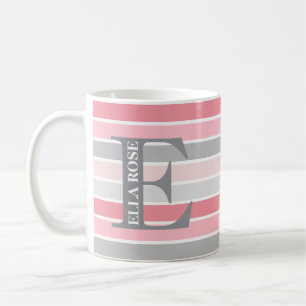 Personalisiertes Monogramm "Pink-Farbtöne" gestric Kaffeetasse