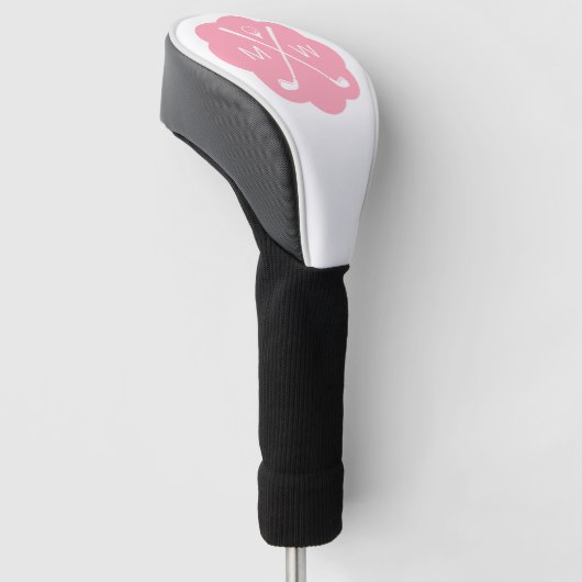 Personalisiertes Monogramm Pink Golf Headcover (angewinkelt)