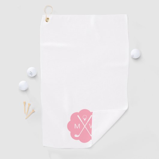 Personalisiertes Monogramm Pink Golfhandtuch (Insitu)