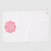 Personalisiertes Monogramm Pink Golfhandtuch (Horizontal)