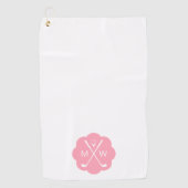 Personalisiertes Monogramm Pink Golfhandtuch (Vorderseite)