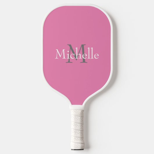 Personalisiertes Monogramm Pink Pickleball Schläger (Vorderseite)