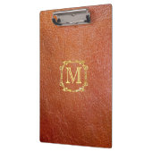 Personalisiertes Monogramm-PlastikImitat-Leder Klemmbrett (Links)