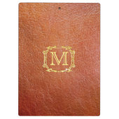 Personalisiertes Monogramm-PlastikImitat-Leder Klemmbrett (Rückseite)