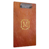 Personalisiertes Monogramm-PlastikImitat-Leder Klemmbrett (Rechts)