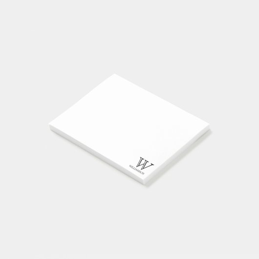 Personalisiertes Monogramm Post-it Klebezettel (angewinkelt)