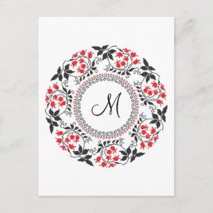 Personalisiertes Monogramm Postkarte