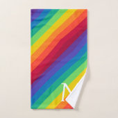 Personalisiertes Monogramm Regenbogenfarbene Badeh Badhandtuch Set (Handtuch)