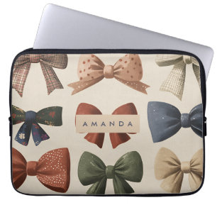 Personalisiertes Monogramm Retro-Vintage-Bogenmust Laptopschutzhülle