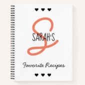 Personalisiertes Monogramm-Rezept Notizblock (Vorderseite)