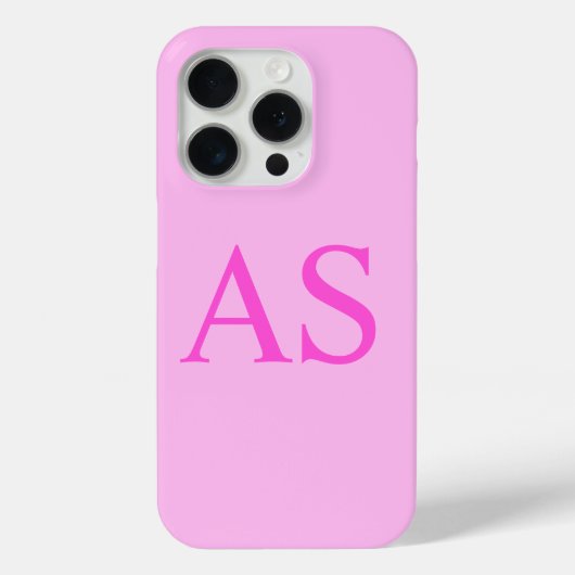 Personalisiertes Monogramm Rosa Anfangsbuchstaben Case-Mate iPhone Hülle (Rückseite)