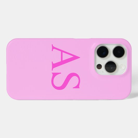 Personalisiertes Monogramm Rosa Anfangsbuchstaben Case-Mate iPhone Hülle (Rückseite (Horizontal))