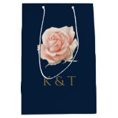 Personalisiertes Monogramm Rosa Bläschen Mittlere Geschenktüte (Vorderseite)