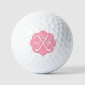 Personalisiertes Monogramm Rosa Golfball (Vorderseite)