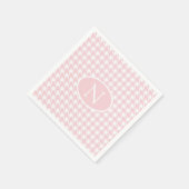 Personalisiertes Monogramm Rosa Houndstooth Karo Serviette (Ecke)
