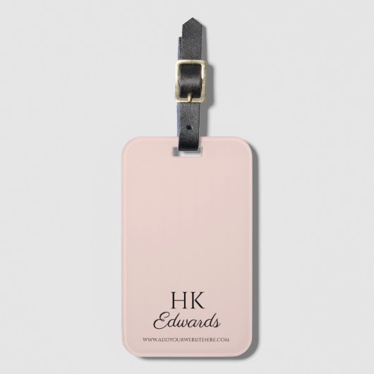 Personalisiertes Monogramm rosa Luggy Gepäckanhänger (Vorderseite Vertikal)