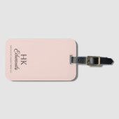 Personalisiertes Monogramm rosa Luggy Gepäckanhänger (Vorderseite (Horizontal))