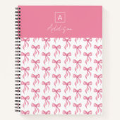 Personalisiertes Monogramm rosa Muster Notizblock (Vorderseite)