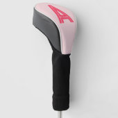 Personalisiertes Monogramm Rosa Rot Golf Headcover (angewinkelt)