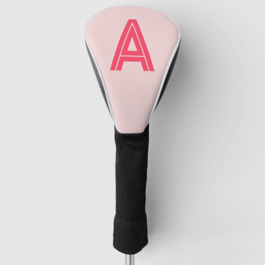 Personalisiertes Monogramm Rosa Rot Golf Headcover (Vorderseite)