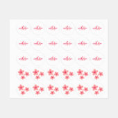 Personalisiertes Monogramm Rosa Sakura Etiketten (Blatt)