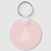 Personalisiertes Monogramm Rosa Schlüsselanhänger (Rückseite)