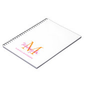 Personalisiertes Monogramm Rosa Skript Name  Notizblock (Linke Seite)