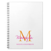 Personalisiertes Monogramm Rosa Skript Name  Notizblock (Vorderseite)