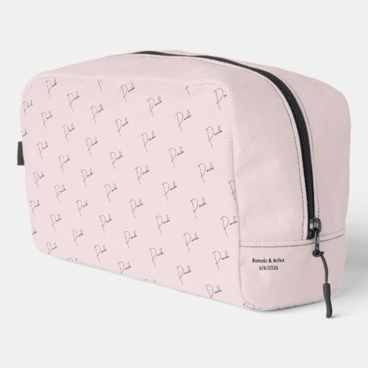Personalisiertes Monogramm Rosa Waschbeutel (Rechte Ecke)