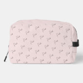 Personalisiertes Monogramm Rosa Waschbeutel (Rückseite)