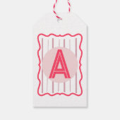 Personalisiertes Monogramm Rosa Wellenrand Geschenkanhänger (Rückseite)