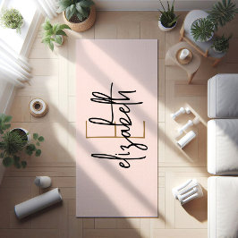 Personalisiertes Monogramm Rosa Yogamatte