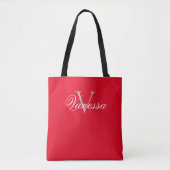 Personalisiertes Monogramm Rot Tasche (Vorderseite)