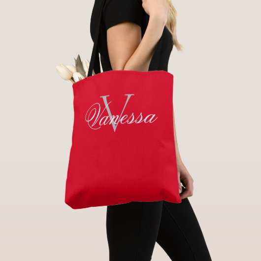 Personalisiertes Monogramm Rot Tasche (Von Nahem)