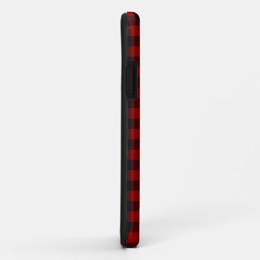 Personalisiertes Monogramm Rot und Schwarz Buffalo Case-Mate iPhone Hülle (Hinten/Rechts)