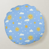 Personalisiertes Monogramm Rundes Kissen (Rückseite)