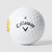 Personalisiertes Monogramm rustikale Sonnenblume Golfball (Logo)