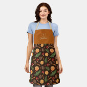 Personalisiertes Monogramm Rustikales Botanisches Schürze (Getragen)