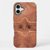 Personalisiertes Monogramm rustikales Kupfer iPhone Hülle (Rückseite)