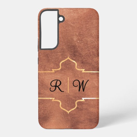 Personalisiertes Monogramm rustikales Kupfer Samsung Galaxy Hülle (Rückseite)