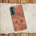 Personalisiertes Monogramm rustikales Kupfer Samsung Galaxy Hülle<br><div class="desc">Was für ein einzigartiges Mit Monogramm Samsung Handy-Gehäuse! Es wurde mit einem rustikalen, kupferfarbenen Hintergrund entworfen, der ein Gefühl der Not hat. Das subtile, stilvolle Framing der Monogramm-Initialen Set sie schön ab! Die einfach zu bedienende Vorlage erlaubt es Ihnen, diese mit Ihrer Auswahl von Initialen zu personalisieren. Dies wird ein...</div>