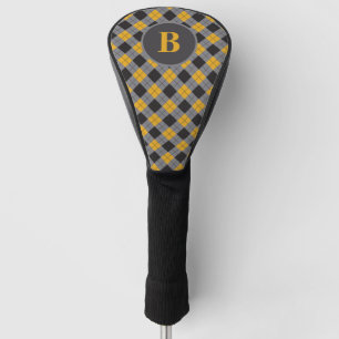 Personalisiertes Monogramm Saffron Gelbgrauer Tart Golf Headcover