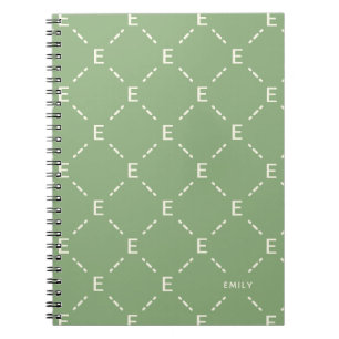 Personalisiertes Monogramm Sage-Grün Geometrisches Notizblock