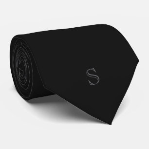 Personalisiertes Monogramm Schwarz Anthrazitgrau Krawatte
