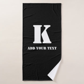 Personalisiertes Monogramm Schwarz Benutzerdefinie Badehandtuch