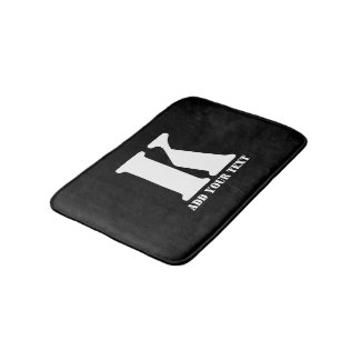 Personalisiertes Monogramm Schwarz Benutzerdefinie Badematte