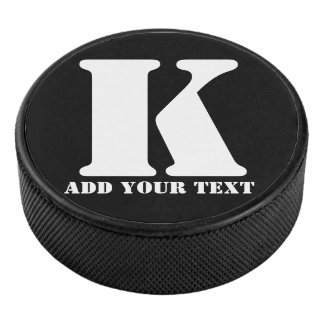 Personalisiertes Monogramm Schwarz Benutzerdefinie Eishockey Puck